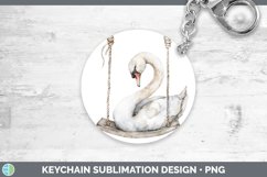 Swinging Swan Keychain Sublimation Keyring Designs Product Image 1