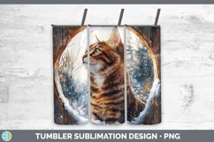 Winter Cats Bengal Cat Tumbler Sublimation 20 oz Skinny Tumb Product Image 1