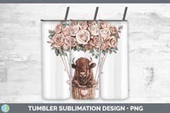Valentine Hot Air Balloon Bison Tumbler Sublimation 20 oz Sk Product Image 1
