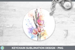 Watercolor Gladiolus Keychain Sublimation Keyring Designs Product Image 1