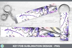 Watercolor Lavender Key Fob Sublimation Wristlet Designs Product Image 1