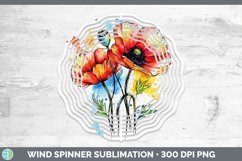 Watercolor Poppy Wind Spinner Sublimation Spinner Designs Product Image 1