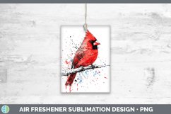 Watercolor Splatter Cardinal Air Freshener Sublimation Car F Product Image 1