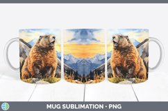 Woodland Animals Groundhog Mug Wrap Sublimation Coffee Cup D Product Image 1