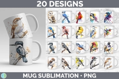 Splash Birds 01 Mug PNG Sublimation Design Bundle Product Image 1