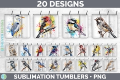 Splash Birds 01 Tumbler PNG Sublimation Design Bundle Product Image 1