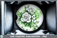 St Patricks Splash Rose Car Coaster Sublimation Designs Product Image 1