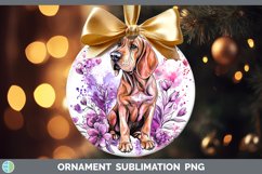 Valentine Splash Dogs Bloodhound Ornament Sublimation Bauble Product Image 1