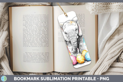 Easter Splash Elephant Bookmark Sublimation Printable Design Product Image 1