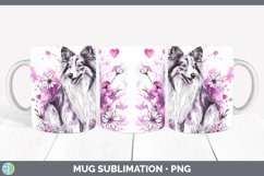 Valentine Splash Dogs Shetland Sheepdog Mug Wrap Sublimation Product Image 1