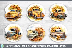 Autumn Vintage Truck Car Coaster | Bundle Coaster Designs Product Image 2