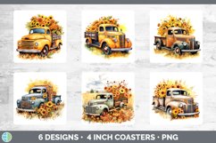 Autumn Vintage Truck Square Coaster | Bundle Coaster Designs Product Image 2