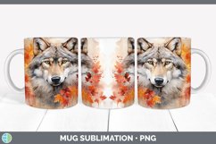 Autumn Wolf Mug Wrap | Bundle Coffee Cup Designs Product Image 6