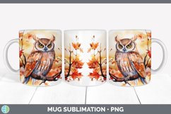 Autumn Owl Bird Mug Wrap | Bundle Coffee Cup Designs Product Image 2