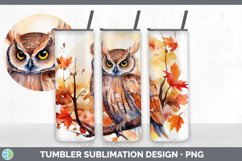 Autumn Owl Bird Tumbler | Bundle 20 oz Skinny Tumbler Design Product Image 2