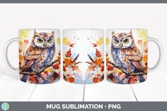 Autumn Owl Bird Mug Wrap | Bundle Coffee Cup Designs Product Image 3