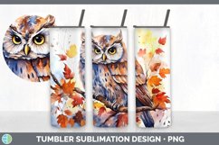 Autumn Owl Bird Tumbler | Bundle 20 oz Skinny Tumbler Design Product Image 3