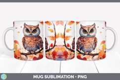 Autumn Owl Bird Mug Wrap | Bundle Coffee Cup Designs Product Image 4