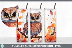 Autumn Owl Bird Tumbler | Bundle 20 oz Skinny Tumbler Design Product Image 4