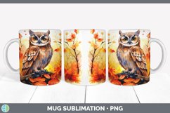 Autumn Owl Bird Mug Wrap | Bundle Coffee Cup Designs Product Image 5