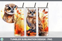 Autumn Owl Bird Tumbler | Bundle 20 oz Skinny Tumbler Design Product Image 5