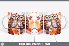 Autumn Owl Bird Mug Wrap | Bundle Coffee Cup Designs Product Image 6