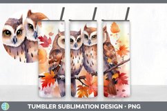 Autumn Owl Bird Tumbler | Bundle 20 oz Skinny Tumbler Design Product Image 6