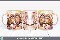 Autumn Owl Bird Mug Wrap | Bundle Coffee Cup Designs Product Image 7