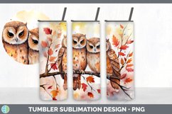 Autumn Owl Bird Tumbler | Bundle 20 oz Skinny Tumbler Design Product Image 7