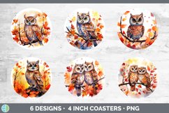 Autumn Owl Bird Round Coaster | Bundle Coaster Designs Product Image 2