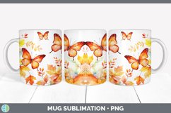 Autumn Butterflies Mug Wrap | Bundle Coffee Cup Designs Product Image 3