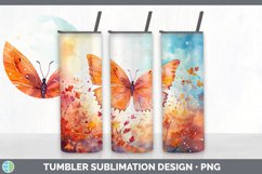 Autumn Butterflies Tumbler | Bundle 20 oz Skinny Tumbler Des Product Image 4