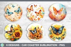 Autumn Butterflies Car Coaster | Bundle Coaster Designs Product Image 2