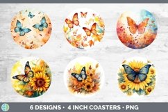 Autumn Butterflies Round Coaster | Bundle Coaster Designs Product Image 2