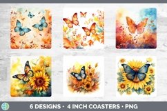 Autumn Butterflies Square Coaster | Bundle Coaster Designs Product Image 2