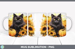 Autumn Black Cat Mug Wrap | Bundle Coffee Cup Designs Product Image 5