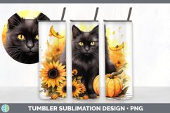 Autumn Black Cat Tumbler | Bundle 20 oz Skinny Tumbler Desig Product Image 5
