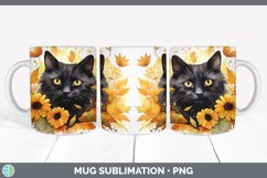 Autumn Black Cat Mug Wrap | Bundle Coffee Cup Designs Product Image 7