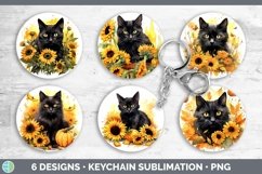 Autumn Black Cat Keychain | Bundle Keyring Designs Product Image 2