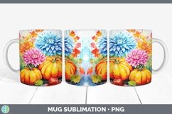 Autumn Chrysanthemums Mug Wrap | Bundle Coffee Cup Designs Product Image 4