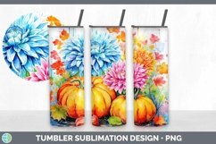 Autumn Chrysanthemums Tumbler | Bundle 20 oz Skinny Tumbler Product Image 4