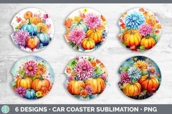 Autumn Chrysanthemums Car Coaster | Bundle Coaster Designs Product Image 2