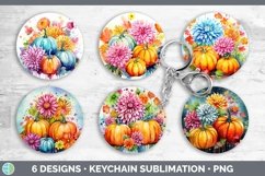 Autumn Chrysanthemums Keychain | Bundle Keyring Designs Product Image 2