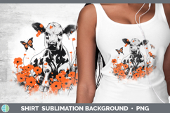 Orange Drips Cow Shirt Sublimation Sublimation Background De Product Image 1