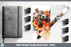 Orange Drips Tortoise Pen Wrap Sublimation Pen Designs Product Image 1