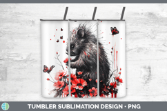 Red Drips Porcupine Tumbler Sublimation 20 oz Skinny Tumbler Product Image 1