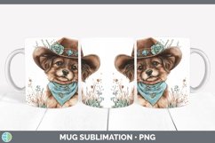 Country Western Puppy Mug Wrap Sublimation Coffee Cup Design Product Image 1