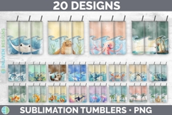 Add a Name Sea Animals Tumbler PNG Sublimation Design Bundle Product Image 1