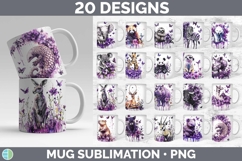 Purple Drips Safari Mug PNG Sublimation Design Bundle Product Image 1