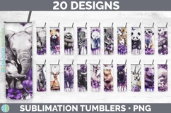 Purple Drips Safari Tumbler PNG Sublimation Designs Bundle Product Image 1